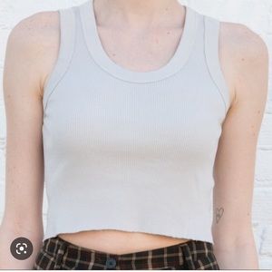 Brandy Melville Beige Cropped Tank Top